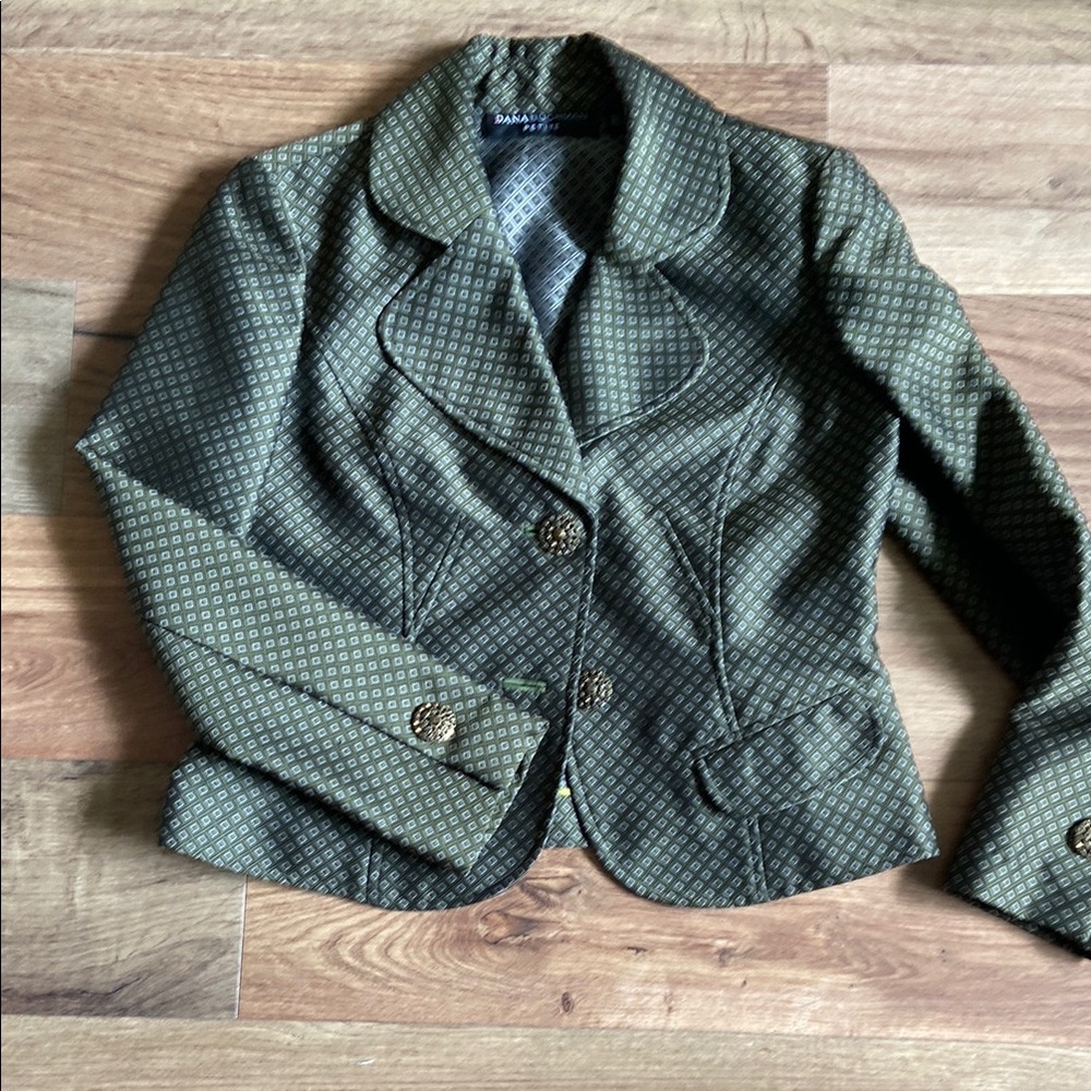 Talbots Olive Patterned Blazer